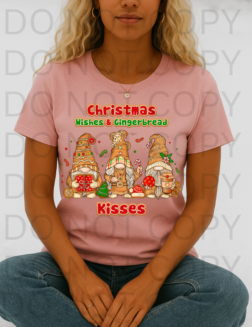 Christmas Wishes & Gingerbread Kisses #5805 - Ready to Press DTF Transfer Full Color
