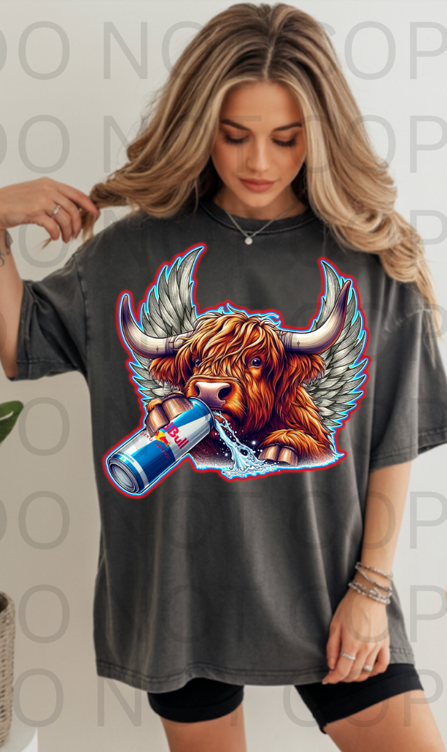 Highland Cow RedBull #5826 - Ready to Press DTF Transfer Full Color
