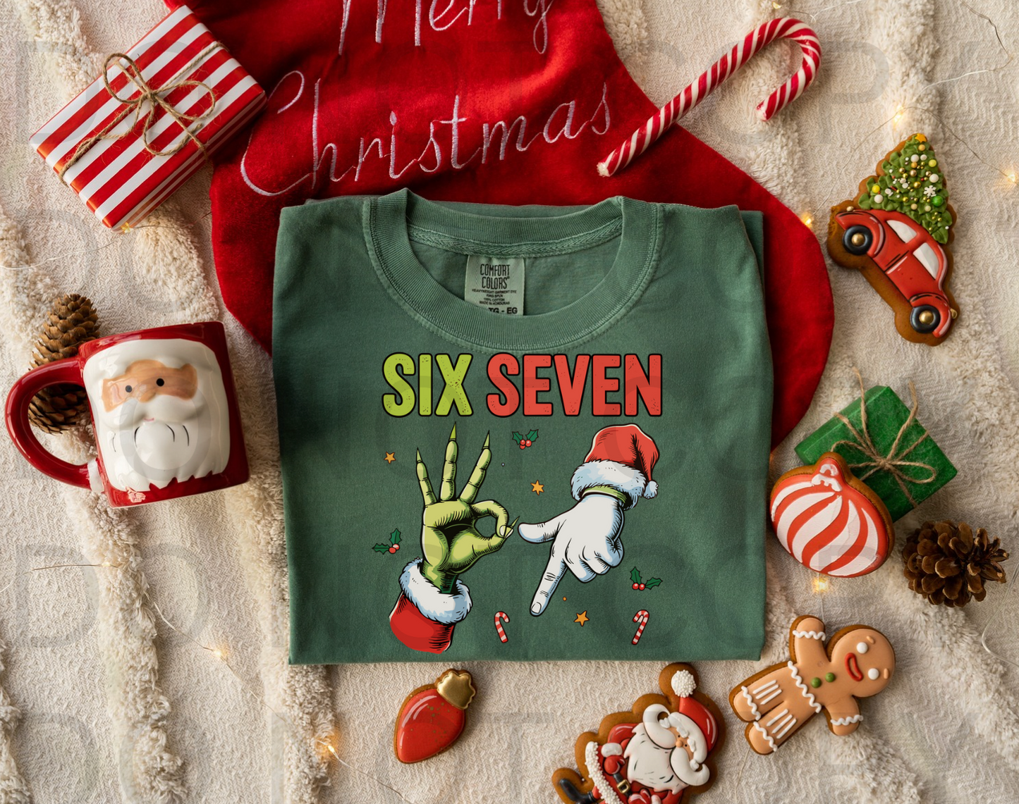 6 / 7 Christmas Hands #5867  - Ready to Press DTF Transfer Full Color