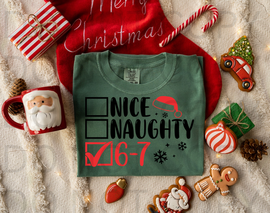 Nice, Naughty 6/7 #5863 - Ready to Press DTF Transfer Full Color