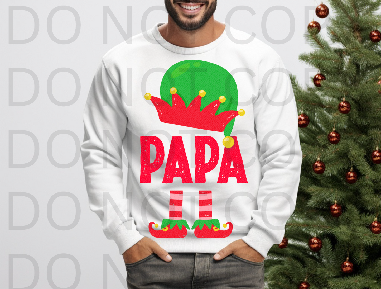 Papa Elf #5835 - Ready to Press DTF Transfer Full Color
