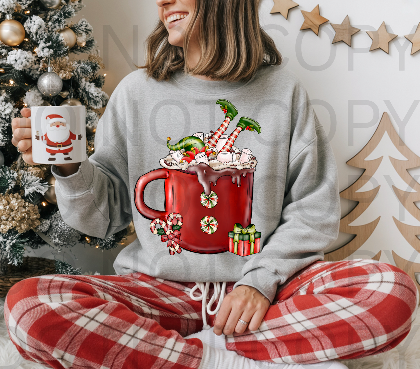 Elf Hot Chocolate #5831  - Ready to Press DTF Transfer Full Color