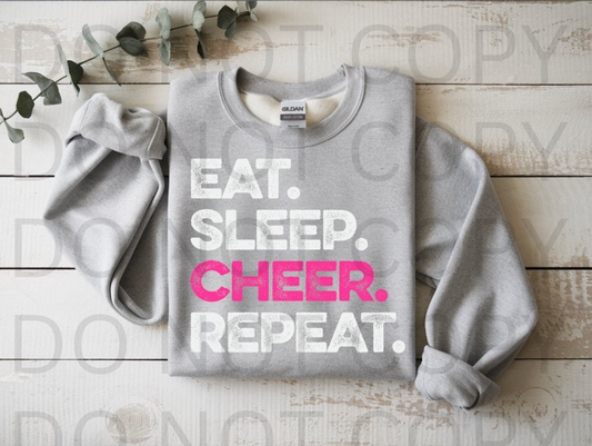 Eat Sleep Cheer Repeat #5846 - Ready to Press DTF Transfer Full Color