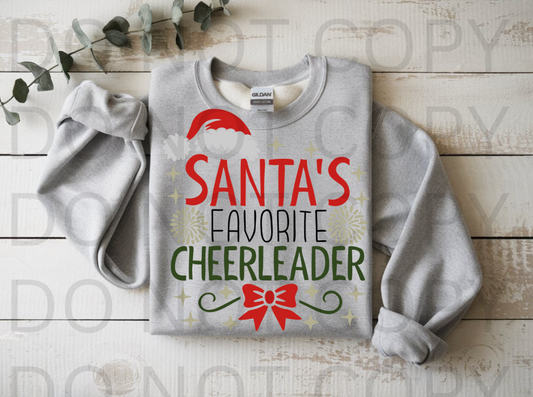Santa's Favorite Cheerleader #5845 - Ready to Press DTF Transfer Full Color