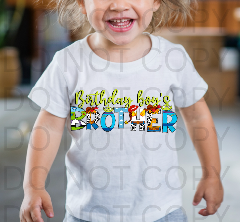 Toys Themed Birthday Boys Brother #5882 - Ready to Press DTF Transfer Full Color