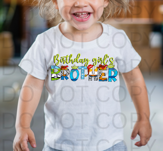 Toys Themed Birthday Girls Brother #5877 - Ready to Press DTF Transfer Full Color