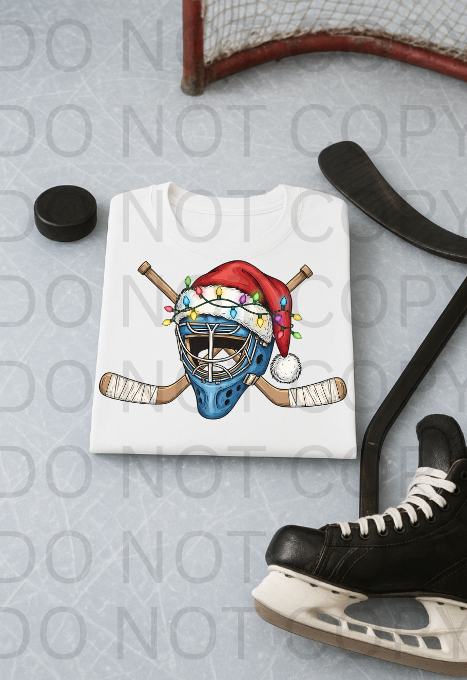 Christmas Hockey Gear #5904 - Ready to Press DTF Transfer Full Color