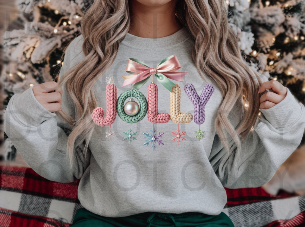 Faux Knit Yarn - Glam "Joy" #5924 - Ready to Press DTF Transfer Full Color