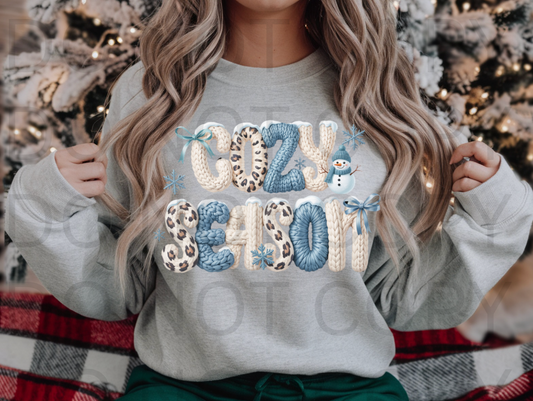 Faux Knit Yarn - Cozy Season #5915 - Ready to Press DTF Transfer Full Color