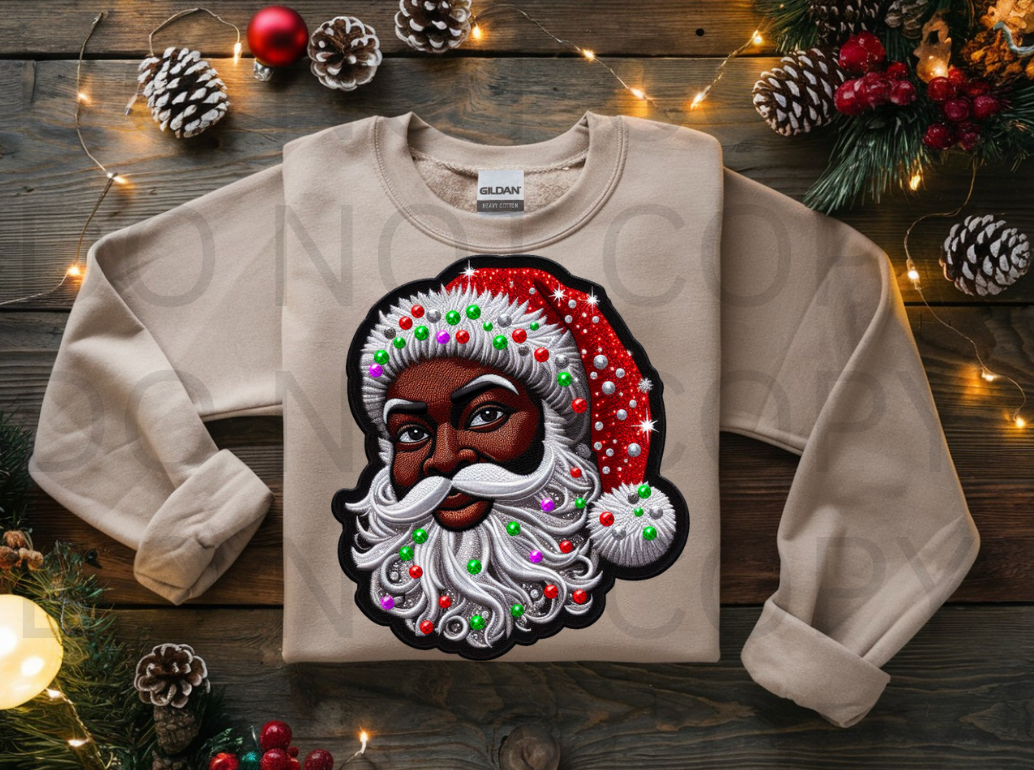 Gemstoned Santa #5932 - Ready to Press DTF Transfer Full Color