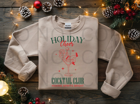 Santa Cocktail Club #5938 - Ready to Press DTF Transfer Full Color