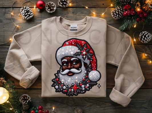 Shimmering Santa #5936 - Ready to Press DTF Transfer Full Color