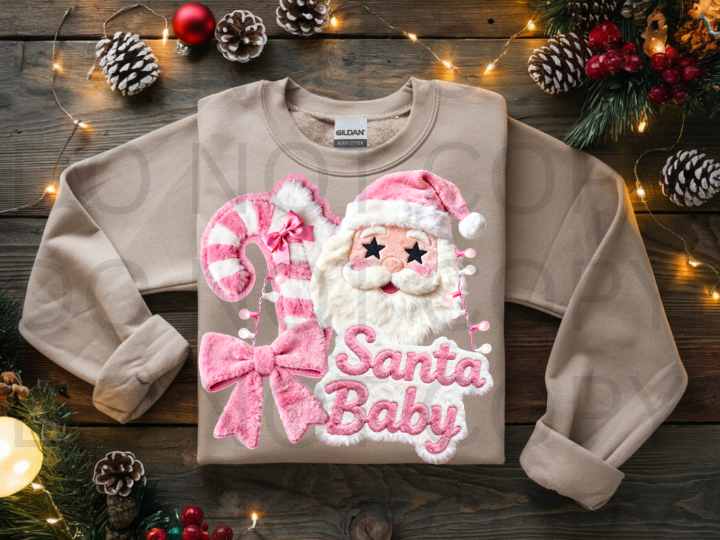 Faux Fur Santa Baby #5934 - Ready to Press DTF Transfer Full Color