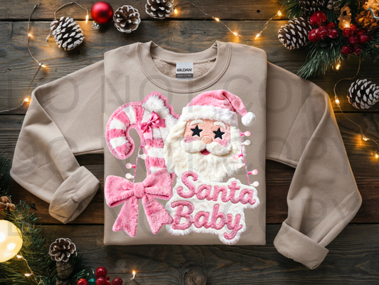 Faux Fur Santa Baby #5934 - Ready to Press DTF Transfer Full Color