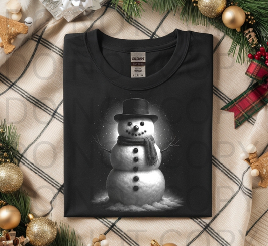 Halftoned Snowman Vintage - Ready to Press DTF Transfer Full Color