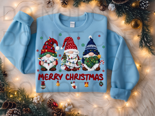 Christmas Faux Knit Gnomes #5965 - Ready to Press DTF Transfer Full Color