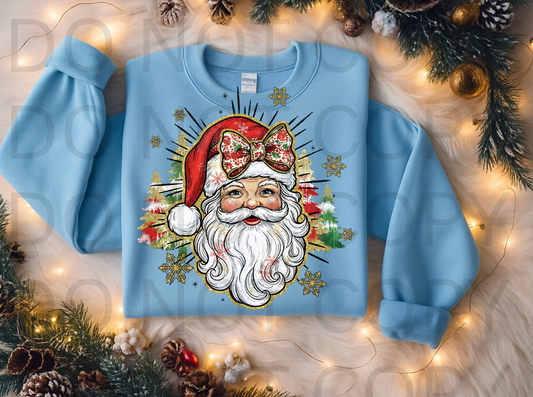 Vintage Painted Santa #5963 - Ready to Press DTF Transfer Full Color