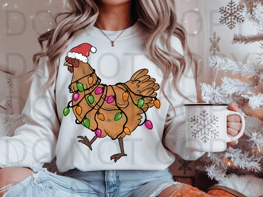 Christmas Chicken Hen #5971 - Ready to Press DTF Transfer Full Color