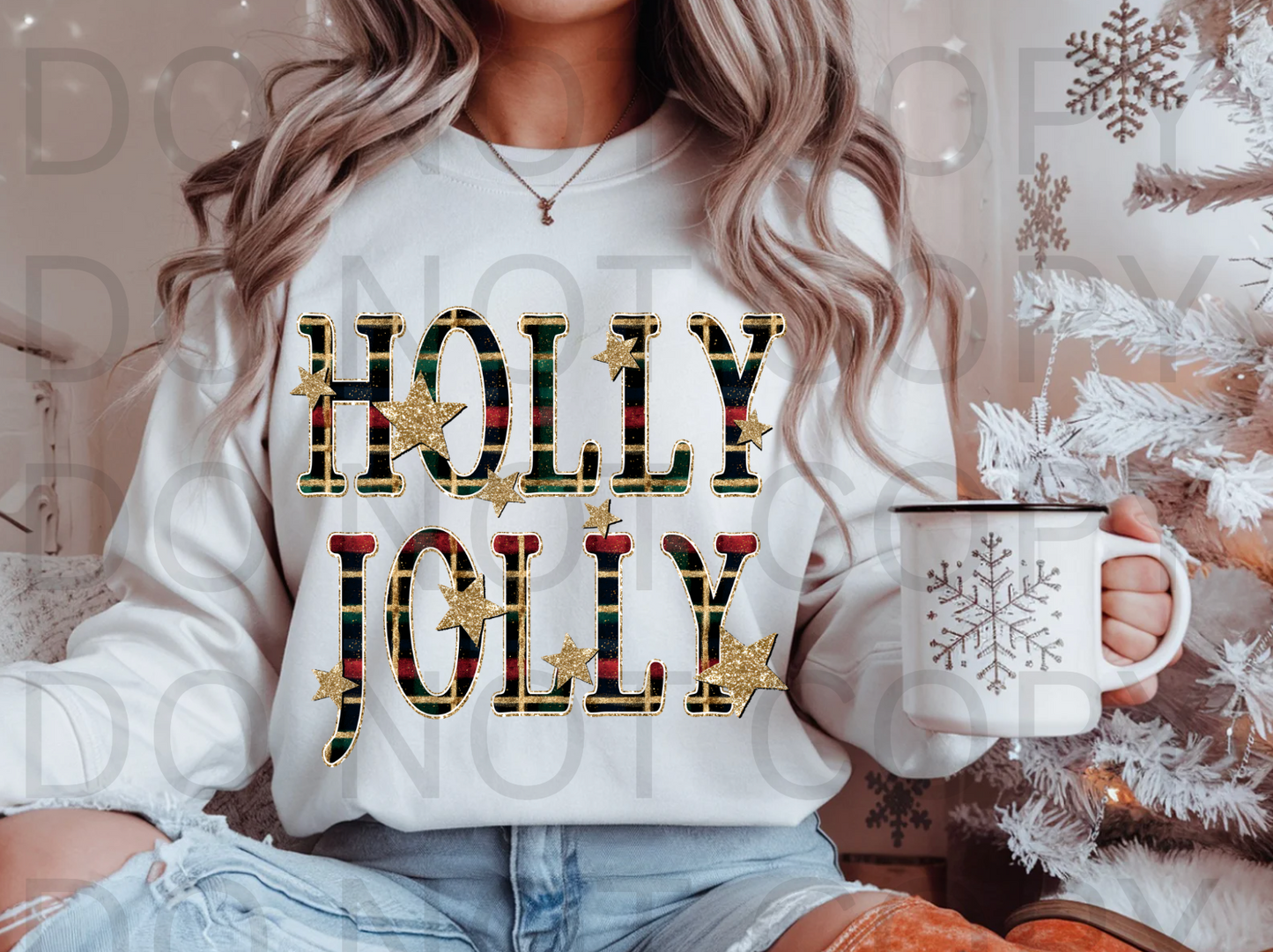 Holly Jolly Plaid #5972 - Ready to Press DTF Transfer Full Color