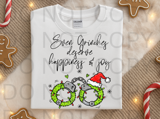 Even Grinches Deserve Happiness and Joy #6015 - Ready to Press DTF Transfer Full Color
