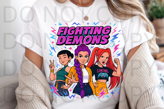 Fighting Demons #6031 - Ready to Press DTF Transfer Full Color