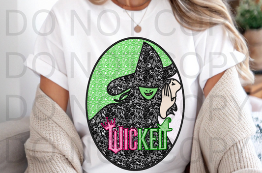 Faux Lace Wicked Portrait #6036 - Ready to Press DTF Transfer Full Color