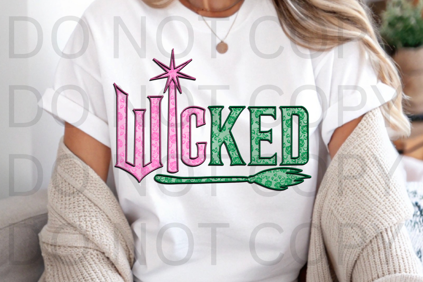 Faux Lace Wicked #6037 - Ready to Press DTF Transfer Full Color