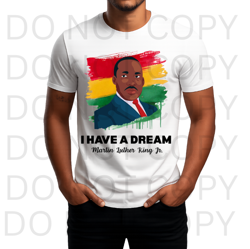 Pan African Flag MLK Jr. #6065 - Ready to Press DTF Transfer Full Color