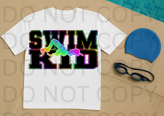 Swim Kid #6074 - Ready to Press DTF Transfer Full Color
