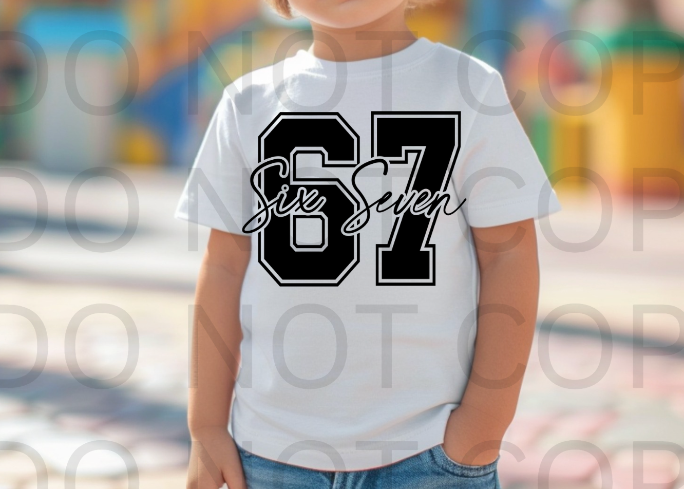Varsity Numbers - Six Seven #6088 - Ready to Press DTF Transfer Full Color