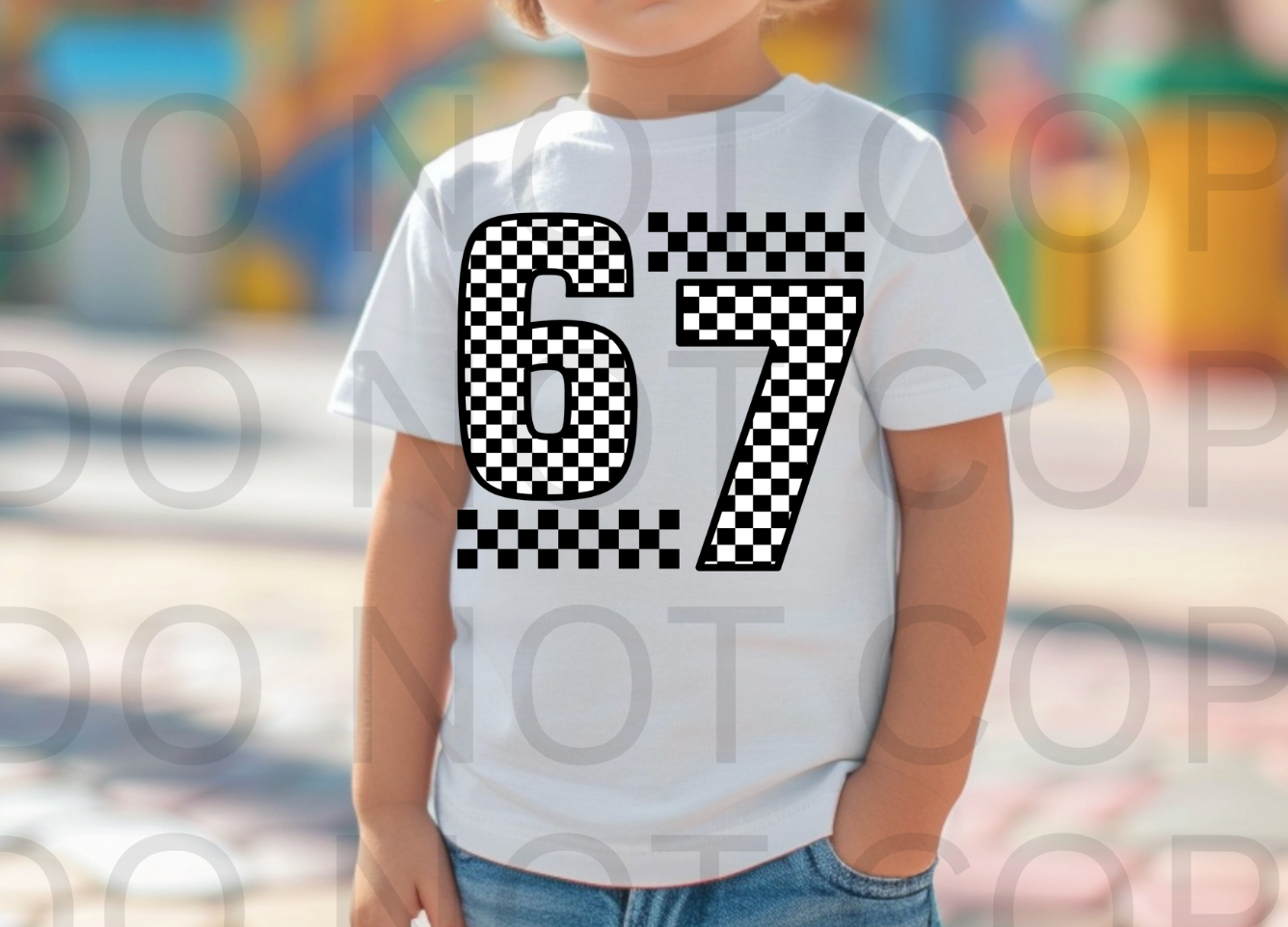 Checkered Six Seven #6086 - Ready to Press DTF Transfer Full Color