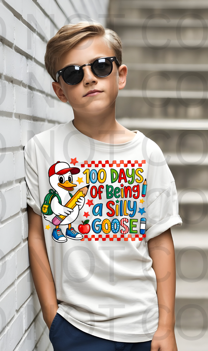 100 Days Of Being A Silly Goose - Boy #6110 - Ready to Press DTF Transfer Full Color