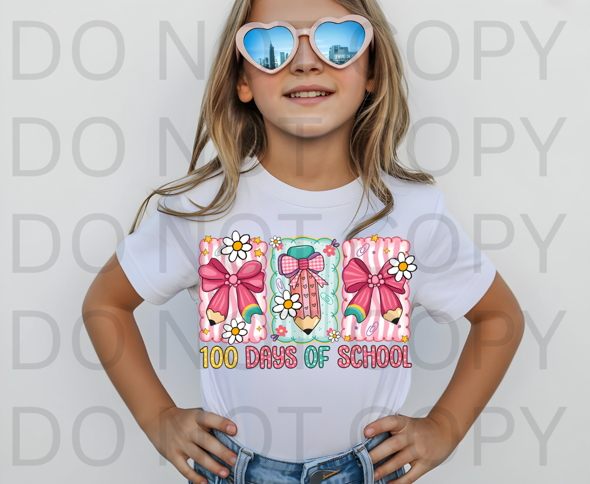 100 Days Of School #6111 - Ready to Press DTF Transfer Full Color