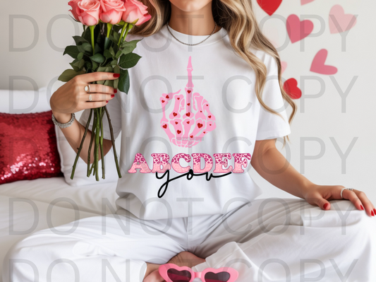 ABCDEF-YOU Middle Finger #6162 - Ready to Press DTF Transfer Full Color