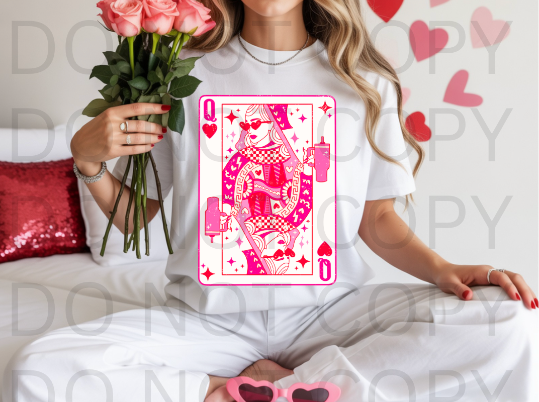 Queen Of Hearts #6154 - Ready to Press DTF Transfer Full Color