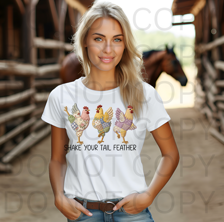 Shake Your Tail Feather #6185 - Ready to Press DTF Transfer Full Color