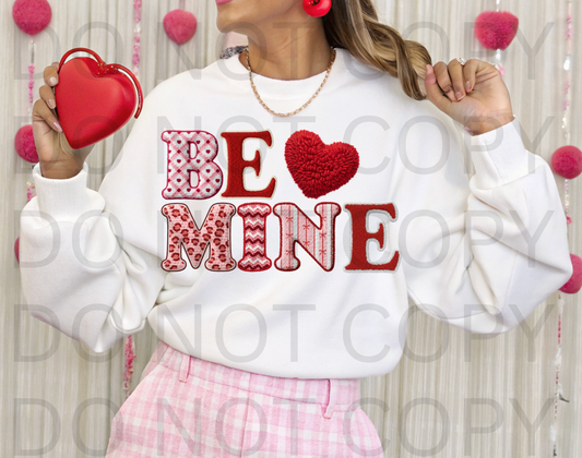 Faux Fur Be Mine #6196 - Ready to Press DTF Transfer Full Color