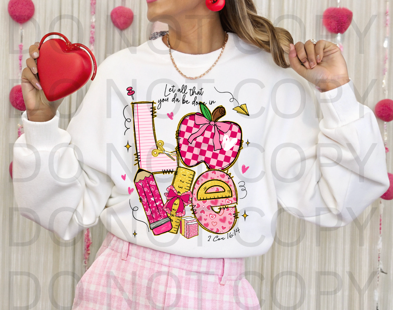 Teacher LOVE Valentine #6200 - Ready to Press DTF Transfer Full Color