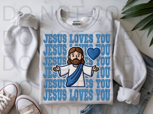 Stacked Jesus Loves You #6207 - Ready to Press DTF Transfer Full Color