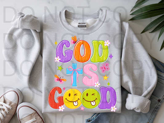 Retro God Is Good #6219 - Ready to Press DTF Transfer Full Color