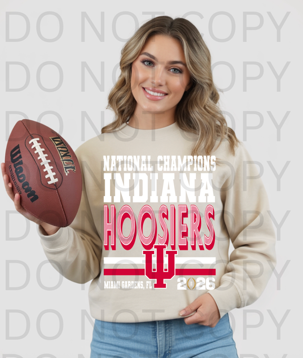 Hoosiers National Champs - White #6242 - Ready to Press DTF Transfer Full Color