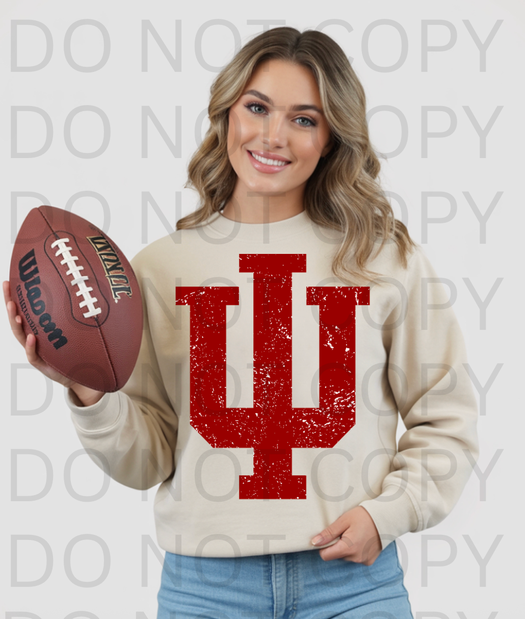 Indiana Hoosiers Distressed Logo #6240 - Ready to Press DTF Transfer Full Color