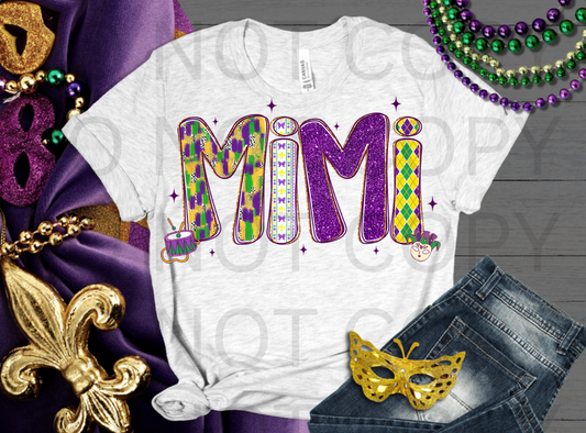 Mardi Gras MIMI #6264 - Ready to Press DTF Transfer Full Color