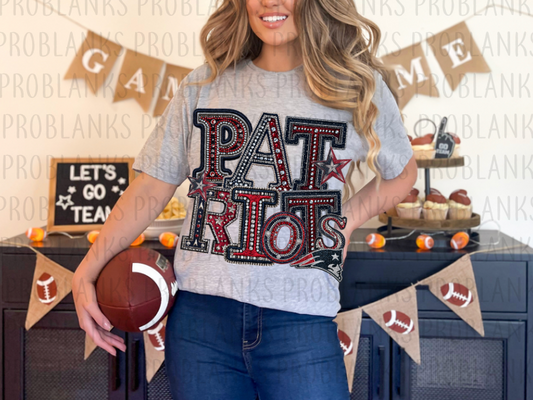 Faux Rhinestoned Patriots #009 - Ready to Press DTF Transfer Full Color