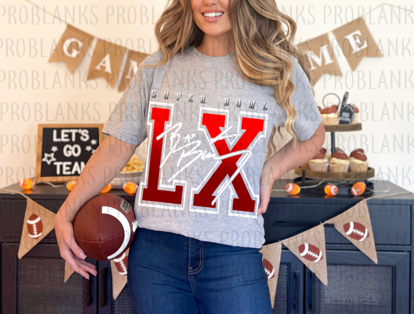 LX Red Bad Bunny SB #014 - Ready to Press DTF Transfer Full Color