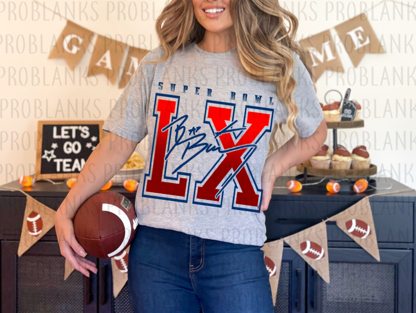 Red & Blue LX SB - Bad Bunny #016 - Ready to Press DTF Transfer Full Color