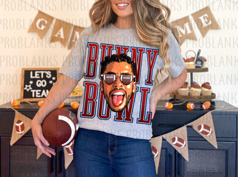 BUNNY BOWL Red & Blue #029 - Ready to Press DTF Transfer Full Color