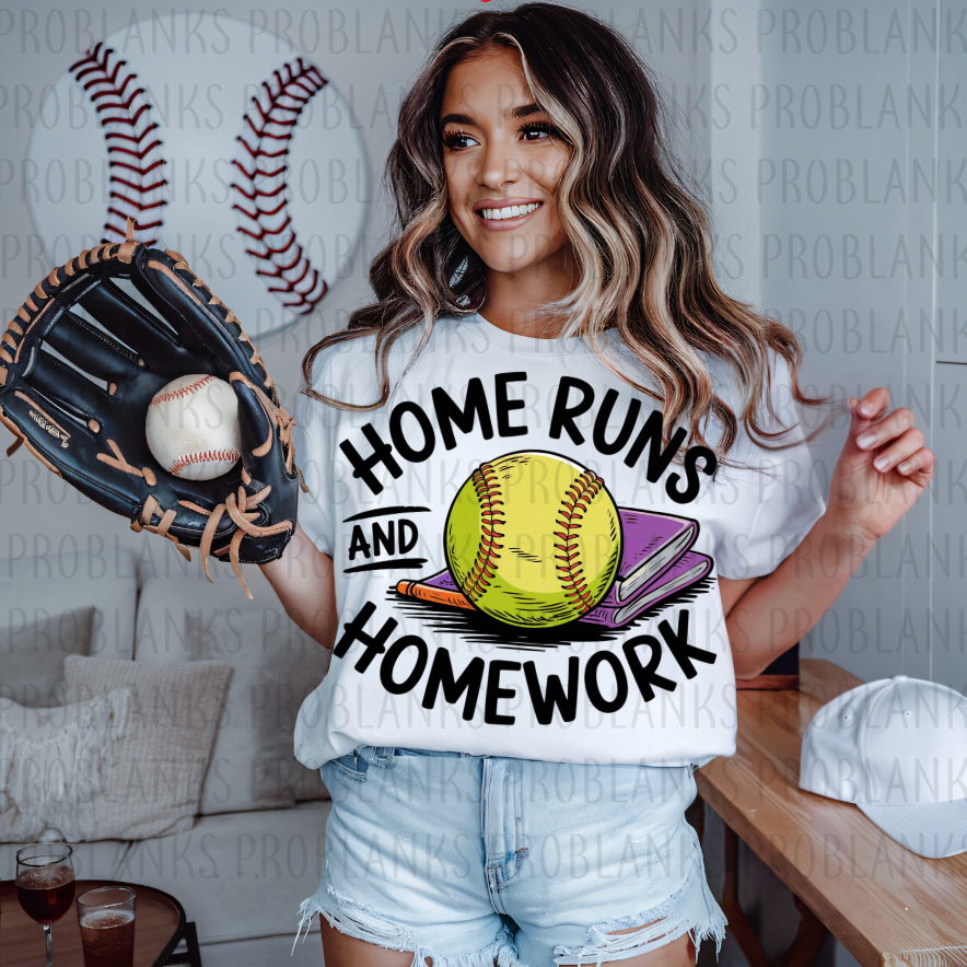 Home Runs & Homework #6318 - Ready to Press DTF Transfer Full Color