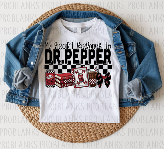 My Heart Belongs To Dr. Pepper #6320 - Ready to Press DTF Transfer Full Color