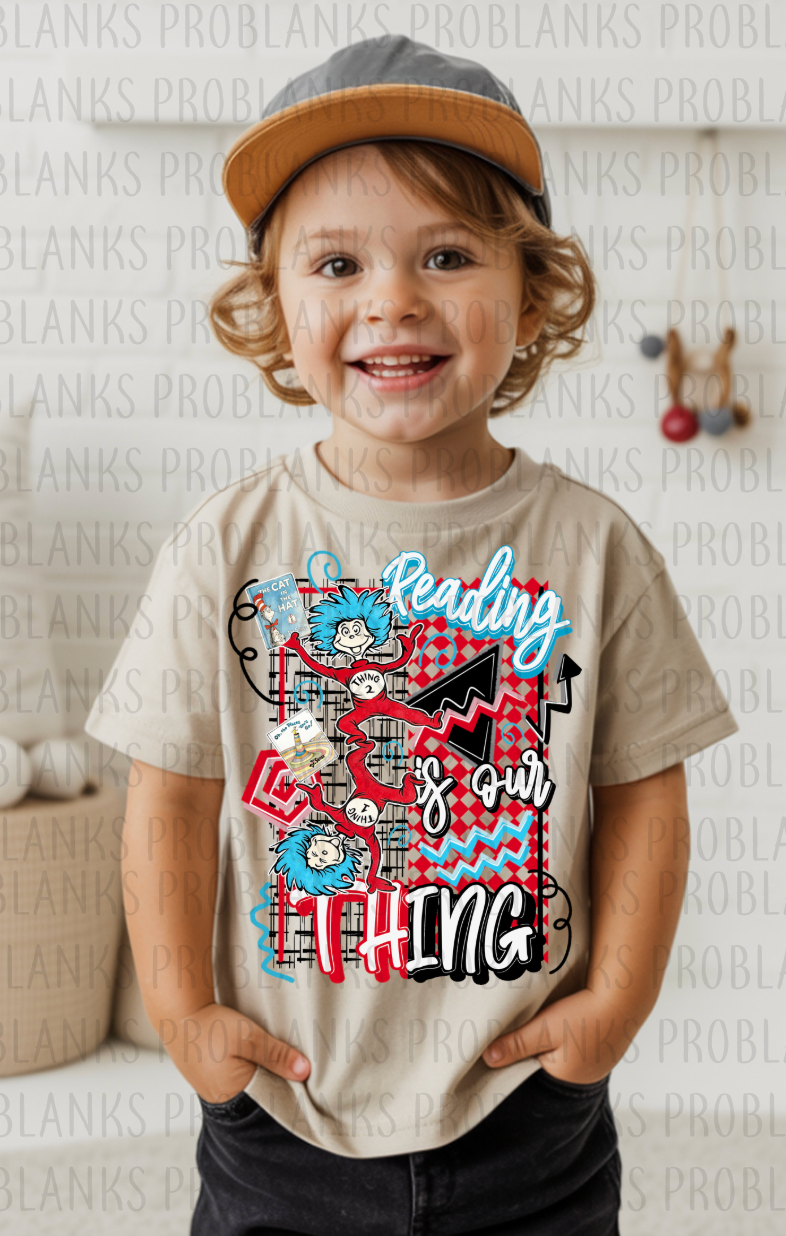 Seuss - Reading Is Our Thing Retro #6338 - Ready to Press DTF Transfer Full Color